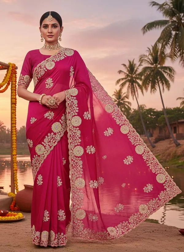Pink_Georgette_Embroidered_Embellished_Bollywood_Saree_For_Women_|_With_Blouse_Piece