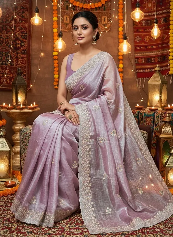 Blush_Pink_Organza_Chiffon_Zari_Resham_Embroidered_Saree_For_Women_|_With_Blouse_Piece
