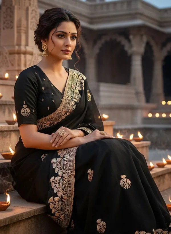 Black_Georgette_Silk_Blend_Resham_Zari_Embroidered_Bollywood_Saree_For_Women_|_With_Blouse_Piece