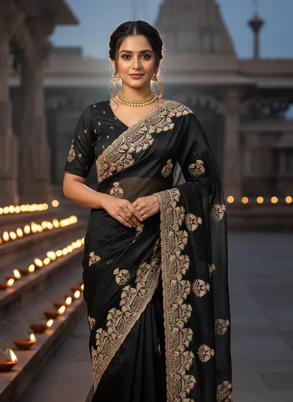 Black_Georgette_Silk_Blend_Resham_Zari_Embroidered_Bollywood_Saree_For_Women_|_With_Blouse_Piece