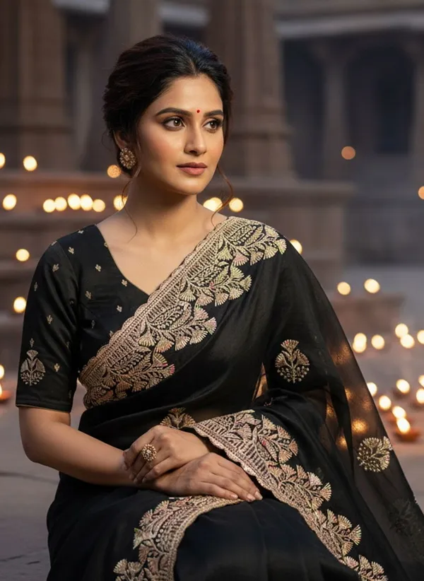Black_Georgette_Silk_Blend_Resham_Zari_Embroidered_Bollywood_Saree_For_Women_|_With_Blouse_Piece