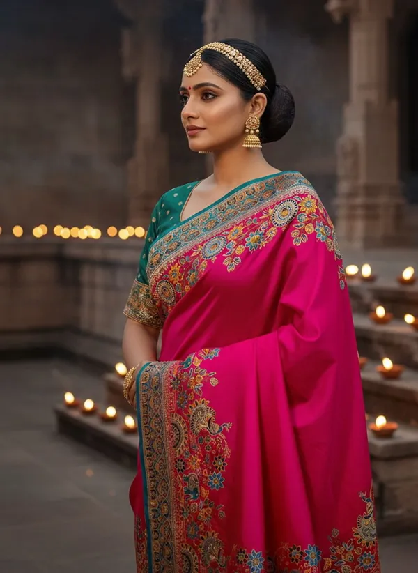 Sariya_Pink_Semi_Pashmina_Jacquard_Zari_Woven_Saree_For_Women_|_With_Blouse_Piece