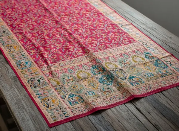 Pink_Semi_Pashmina_Banarasi_Jacquard_Woven_Zari_Saree_For_Women_|_With_Blouse_Piece