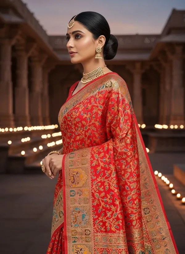 Red_Semi_Pashmina_Banarasi_Jacquard_Woven_Saree_For_Women_|_With_Blouse_Piece