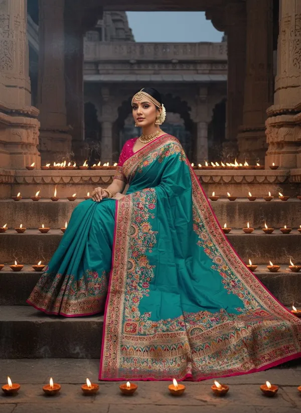 Light_Green_Semi_Pashmina_Banarasi_Jacquard_Woven_Saree_For_Women_|_With_Blouse_Piece