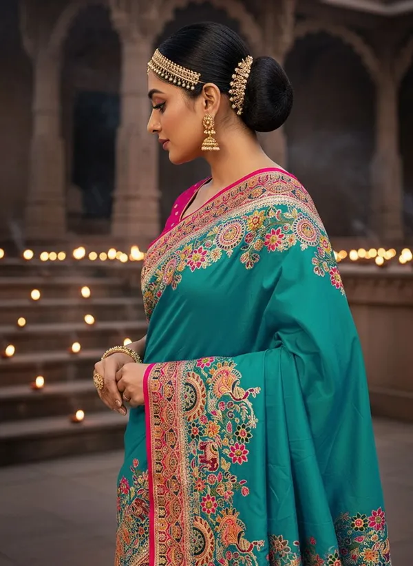 Light_Green_Semi_Pashmina_Banarasi_Jacquard_Woven_Saree_For_Women_|_With_Blouse_Piece