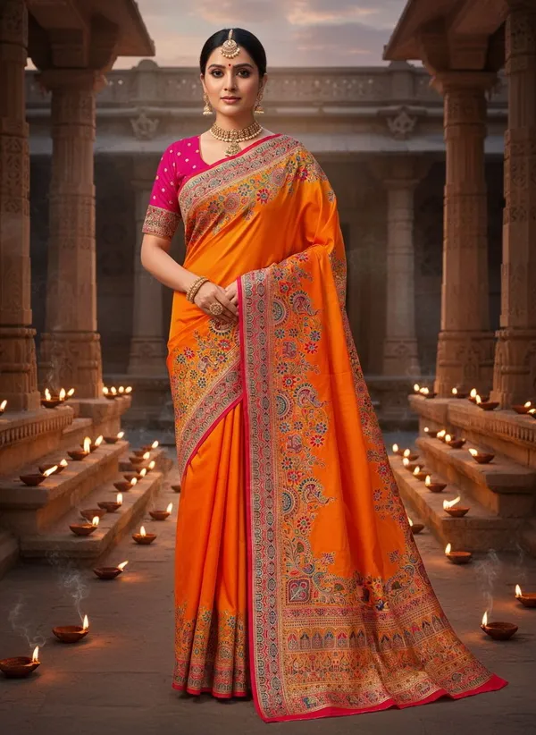 Mustard_Semi_Pashmina_Jacquard_Woven_Saree_For_Women_|_With_Blouse_Piece