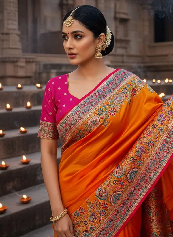 Mustard_Semi_Pashmina_Jacquard_Woven_Saree_For_Women_|_With_Blouse_Piece