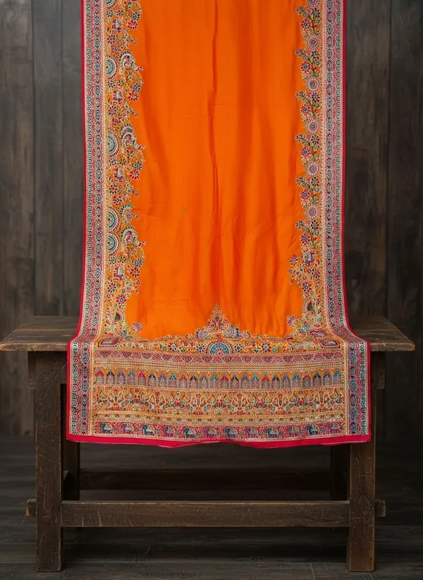 Mustard_Semi_Pashmina_Jacquard_Woven_Saree_For_Women_|_With_Blouse_Piece