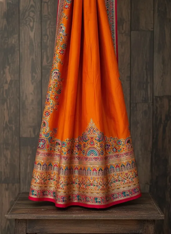 Mustard_Semi_Pashmina_Jacquard_Woven_Saree_For_Women_|_With_Blouse_Piece