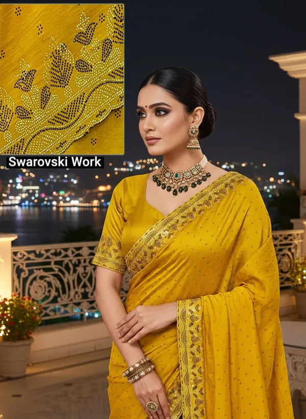 Mustard_Georgette_Swarovski_Embellished_Bollywood_Saree_For_Women_|_With_Blouse_Piece