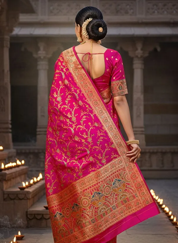 Pink_Semi_Pashmina_Jacquard_Zari_Woven_Saree_For_Women_|_With_Blouse_Piece