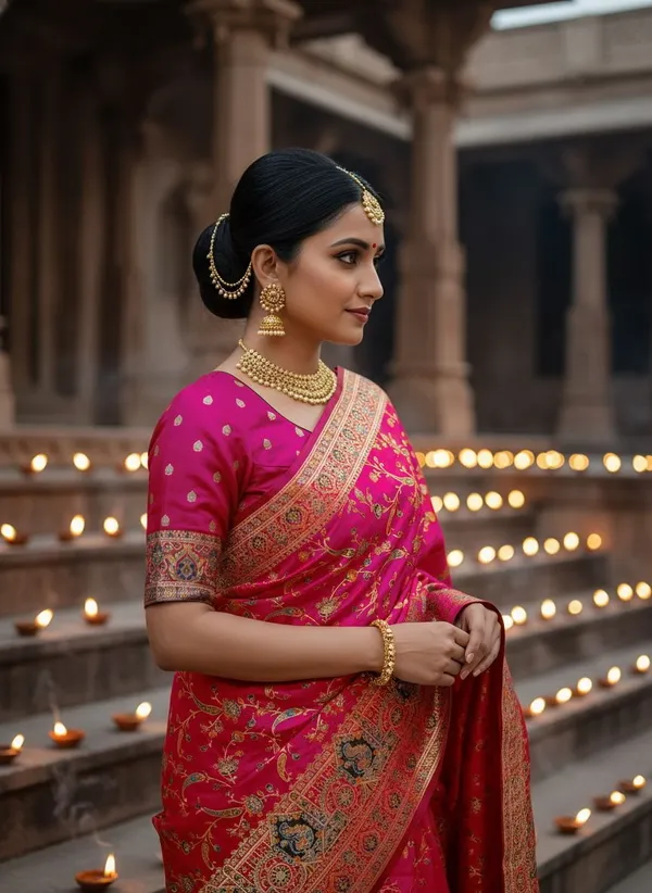 Pink_Semi_Pashmina_Jacquard_Zari_Woven_Saree_For_Women_|_With_Blouse_Piece
