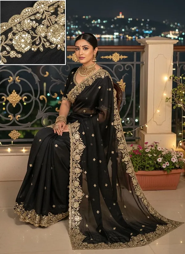 Sariya_Black_Satin_Embroidered_Embellished_Saree_For_Women_|_With_Blouse_Piece