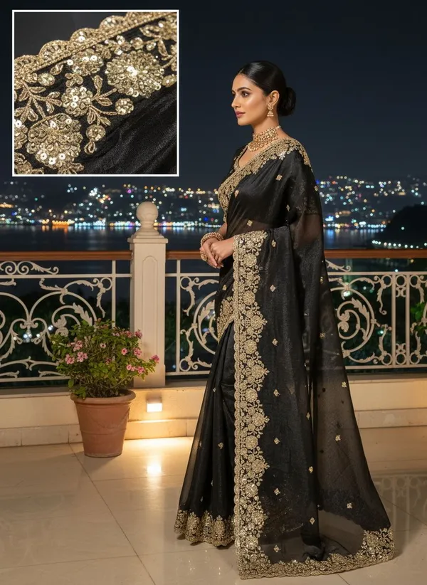 Sariya_Black_Satin_Embroidered_Embellished_Saree_For_Women_|_With_Blouse_Piece