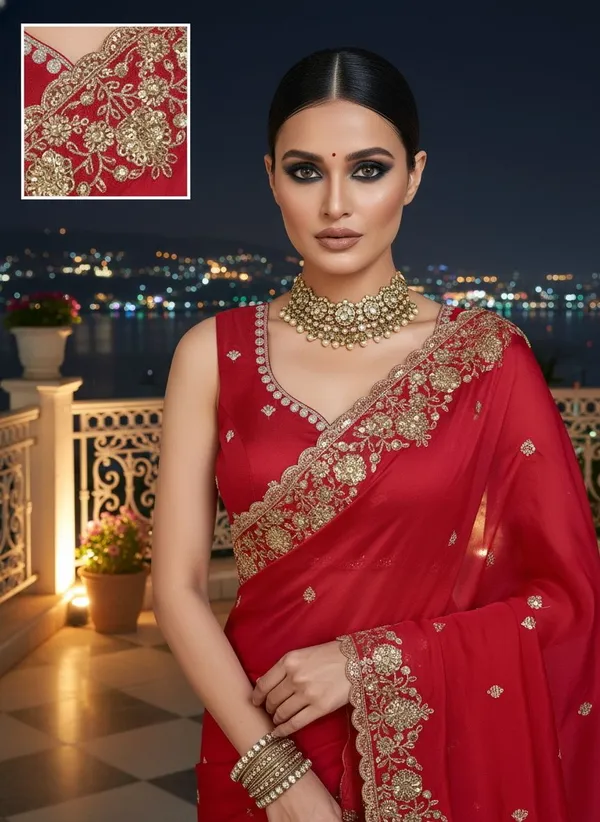 Red_Satin_Embroidered_Embellished_Bollywood_Saree_For_Women_|_With_Blouse_Piece