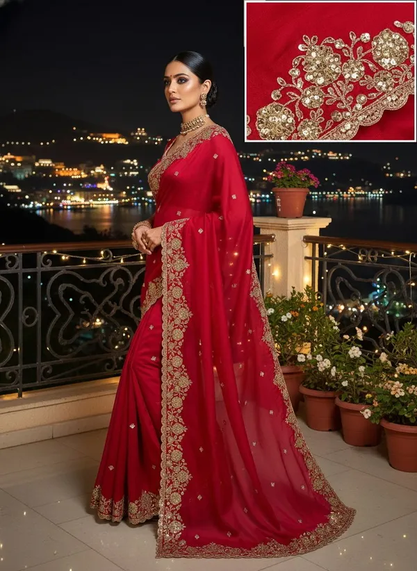 Red_Satin_Embroidered_Embellished_Bollywood_Saree_For_Women_|_With_Blouse_Piece