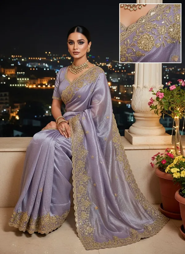 Purple_Satin_Embroidered_Embellished_Saree_For_Women_|_With_Blouse_Piece