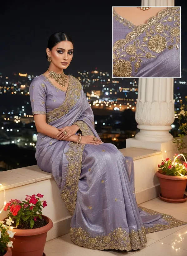 Purple_Satin_Embroidered_Embellished_Saree_For_Women_|_With_Blouse_Piece