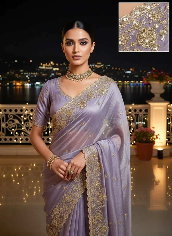 Purple_Satin_Embroidered_Embellished_Saree_For_Women_|_With_Blouse_Piece