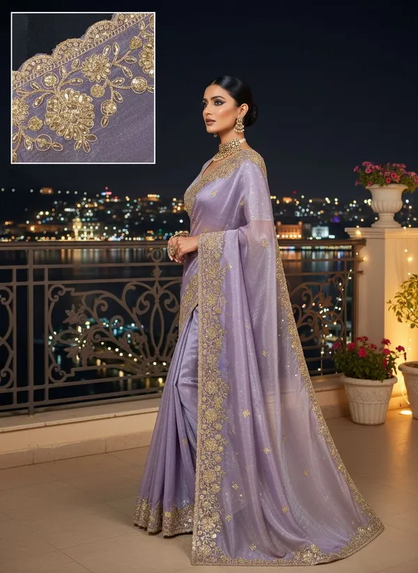 Purple_Satin_Embroidered_Embellished_Saree_For_Women_|_With_Blouse_Piece