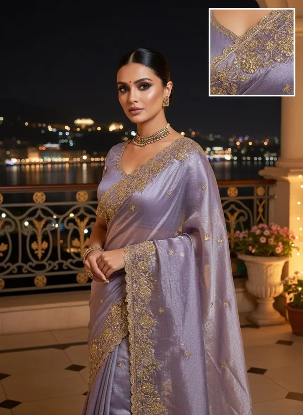 Purple_Satin_Embroidered_Embellished_Saree_For_Women_|_With_Blouse_Piece