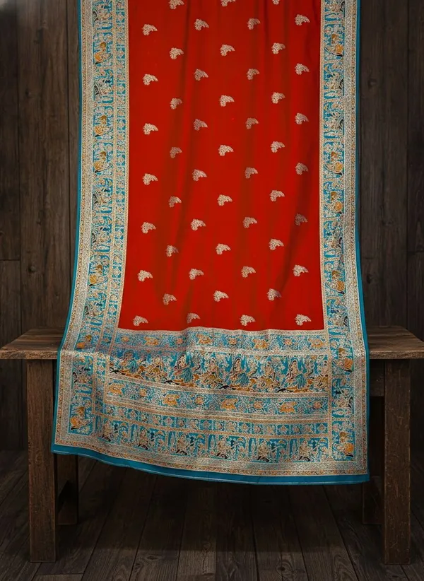 Sariya_Red_Semi_Pashmina_Jacquard_Woven_Saree_For_Women_|_With_Blouse_Piece
