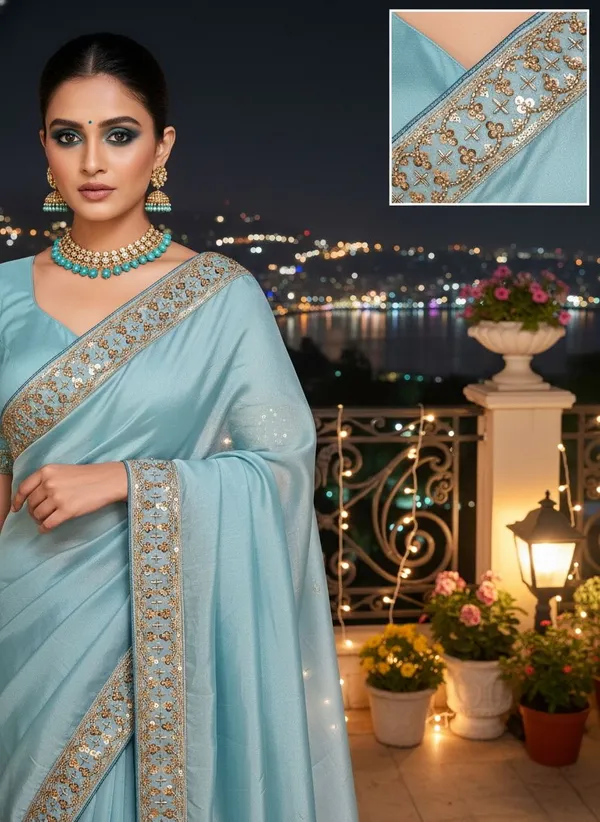 Light_Blue_Georgette_Embellished_Saree_For_Women_|_With_Blouse_Piece