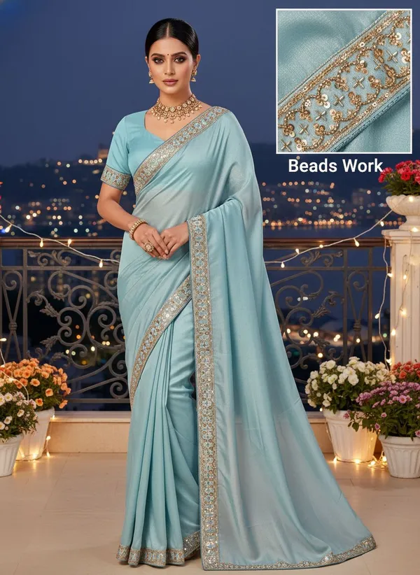 Light_Blue_Georgette_Embellished_Saree_For_Women_|_With_Blouse_Piece