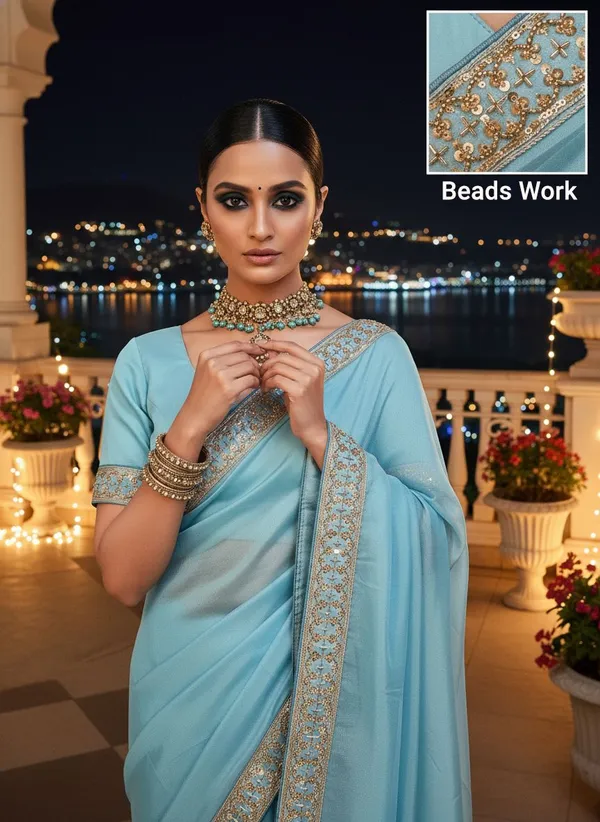 Light_Blue_Georgette_Embellished_Saree_For_Women_|_With_Blouse_Piece