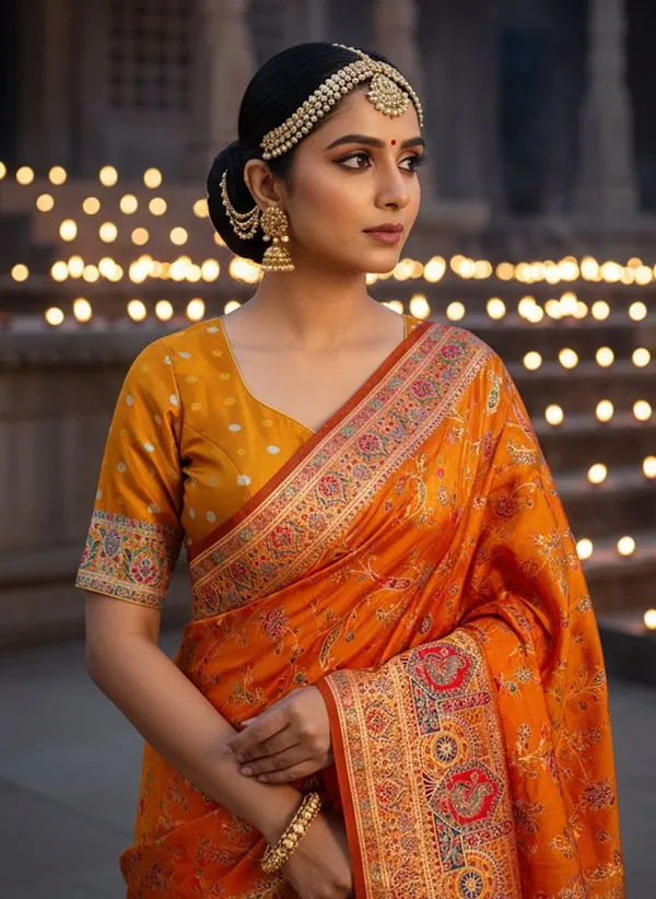 Mustard_Semi_Pashmina_Jacquard_Banarasi_Woven_Saree_For_Women_|_With_Blouse_Piece