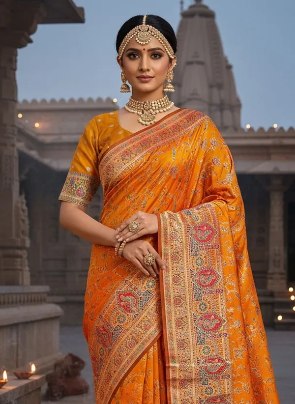 Mustard_Semi_Pashmina_Jacquard_Banarasi_Woven_Saree_For_Women_|_With_Blouse_Piece