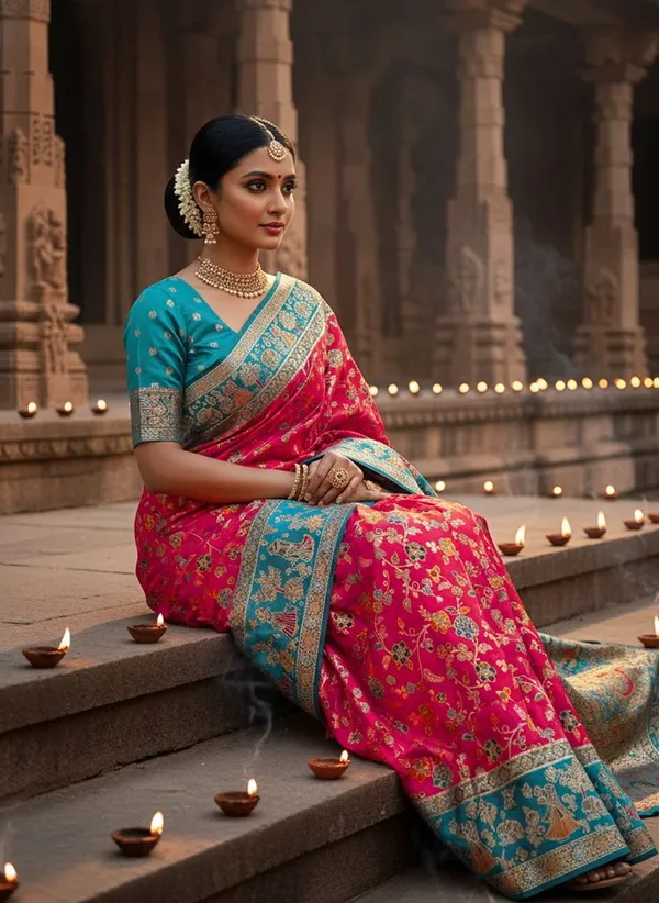 Pink_Semi_Pashmina_Zari_Jacquard_Woven_Banarasi_Saree_For_Women_|_With_Blouse_Piece
