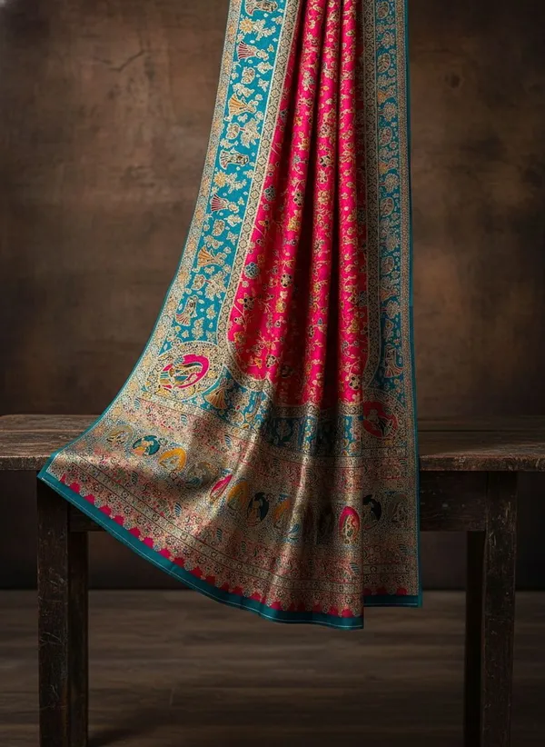 Pink_Semi_Pashmina_Zari_Jacquard_Woven_Banarasi_Saree_For_Women_|_With_Blouse_Piece