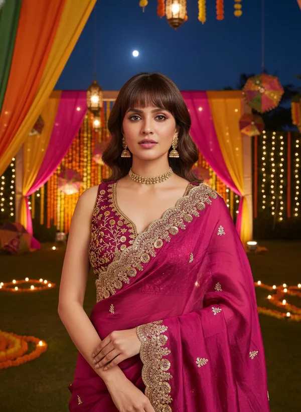 Pink_Satin_Zari_Sequin_Embroidered_Saree_For_Women_|_With_Blouse_Piece
