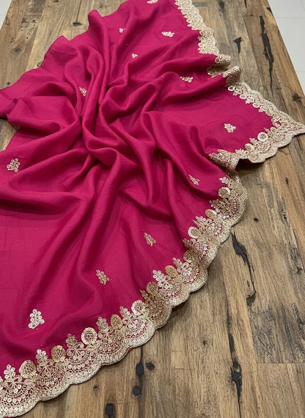 Pink_Satin_Zari_Sequin_Embroidered_Saree_For_Women_|_With_Blouse_Piece