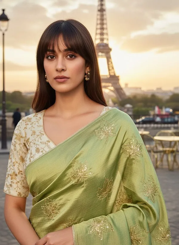 Light_Green_Georgette_Silk_Blend_Zari_Sequence_Embroidered_Saree_For_Women_|_With_Blouse_Piece