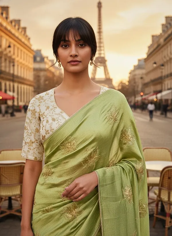 Light_Green_Georgette_Silk_Blend_Zari_Sequence_Embroidered_Saree_For_Women_|_With_Blouse_Piece