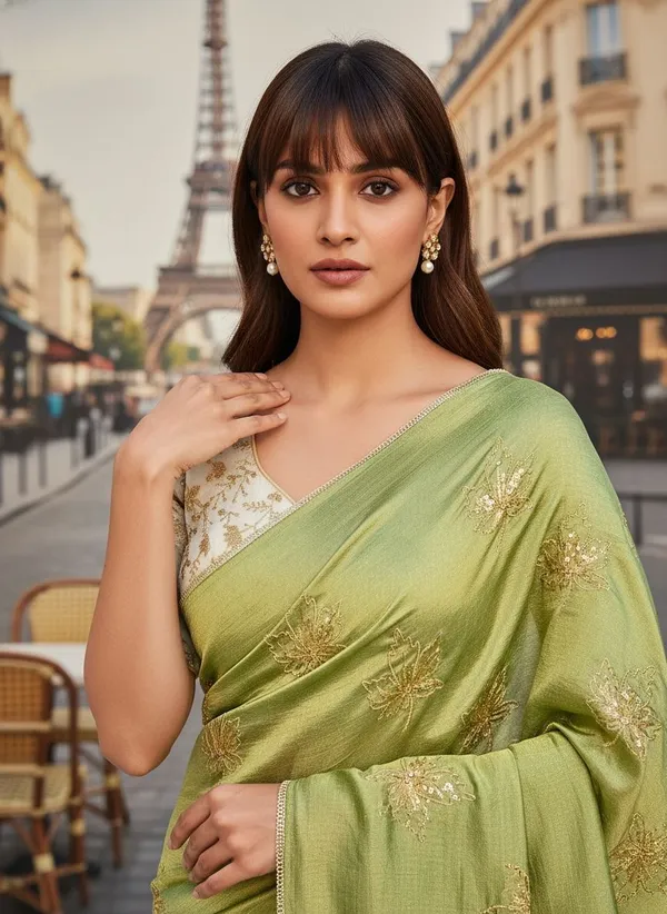 Light_Green_Georgette_Silk_Blend_Zari_Sequence_Embroidered_Saree_For_Women_|_With_Blouse_Piece