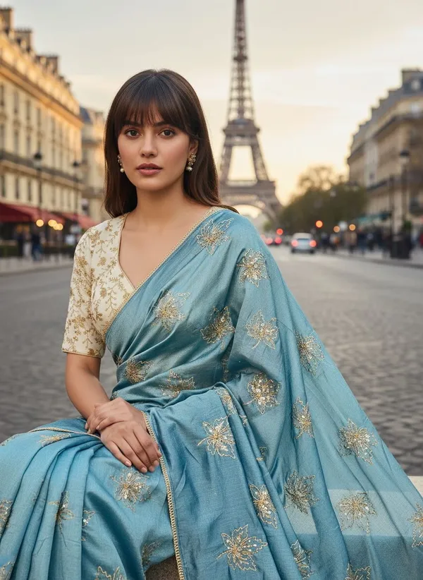 Light_Blue_Georgette_Silk_Blend_Zari_Sequin_Embroidered_Bollywood_Saree_For_Women_|_With_Blouse_Piece