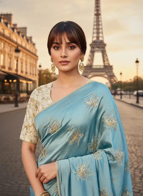 Light_Blue_Georgette_Silk_Blend_Zari_Sequin_Embroidered_Bollywood_Saree_For_Women_|_With_Blouse_Piece