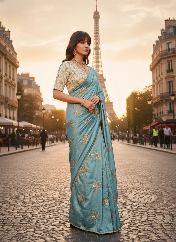 Light_Blue_Georgette_Silk_Blend_Zari_Sequin_Embroidered_Bollywood_Saree_For_Women_|_With_Blouse_Piece