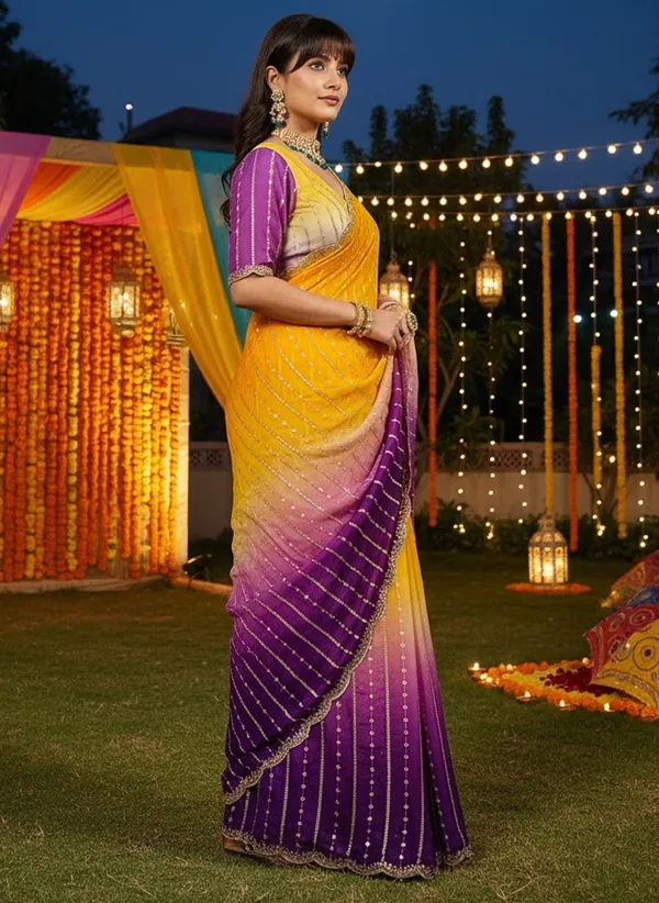 Yellow_Purple_Satin_Chiffon_Ombre_Embroidered_Saree_For_Women_|_With_Blouse_Piece