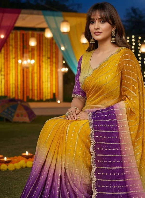 Yellow_Purple_Satin_Chiffon_Ombre_Embroidered_Saree_For_Women_|_With_Blouse_Piece