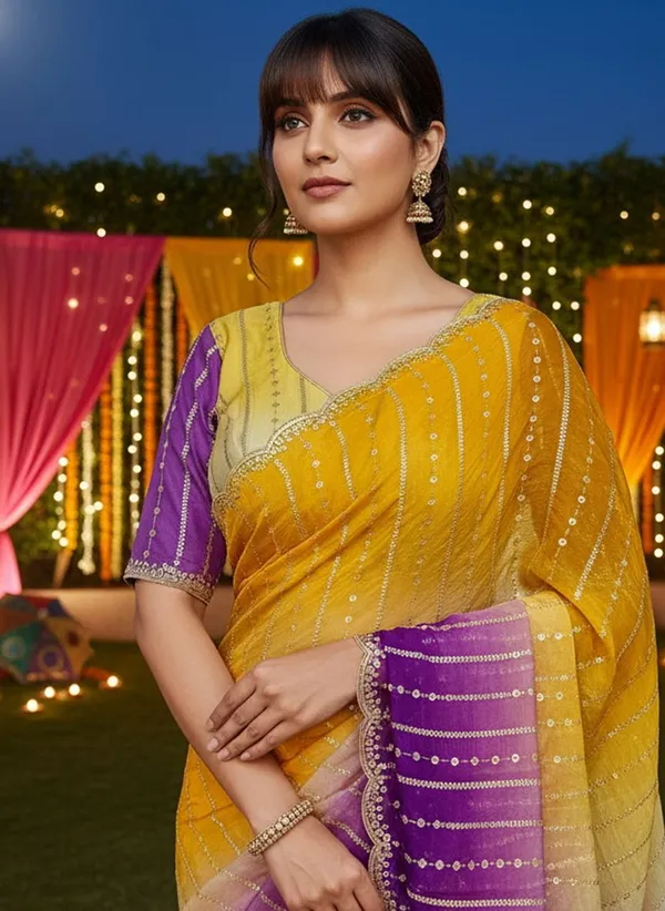 Yellow_Purple_Satin_Chiffon_Ombre_Embroidered_Saree_For_Women_|_With_Blouse_Piece