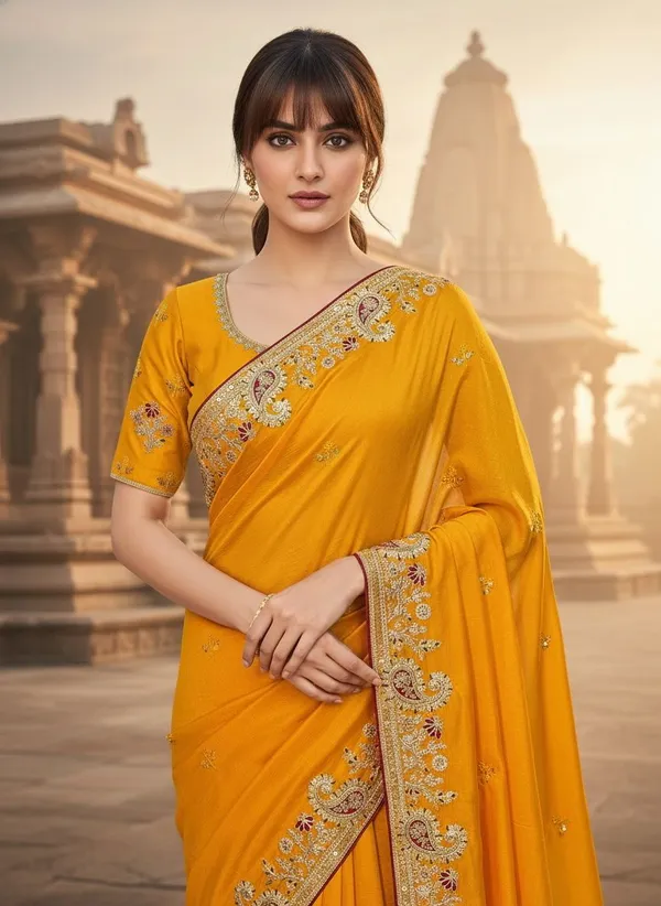 Sariya_Yellow_Georgette_Embroidered_Zari_Work_Saree_For_Women_|_With_Blouse_Piece