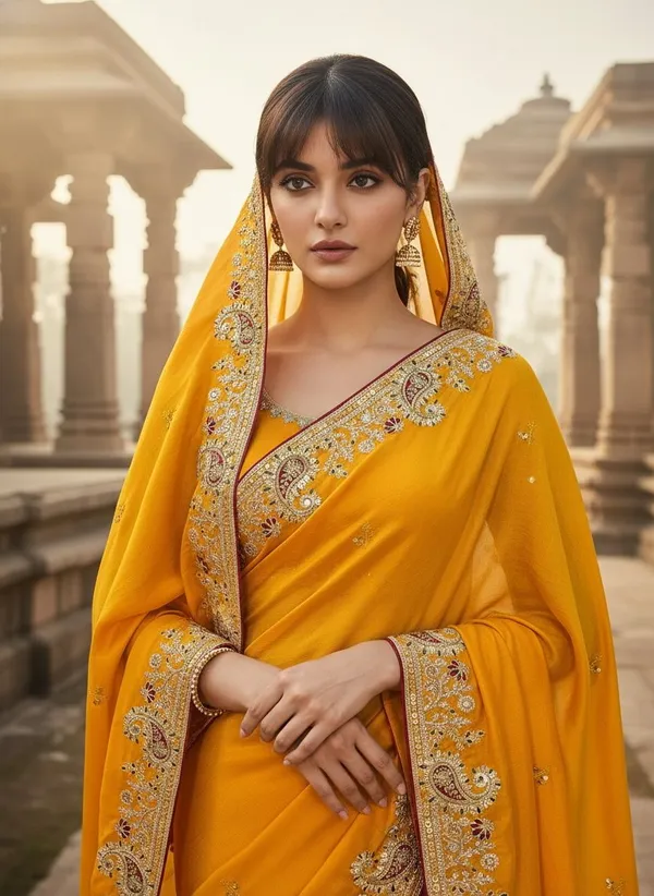 Sariya_Yellow_Georgette_Embroidered_Zari_Work_Saree_For_Women_|_With_Blouse_Piece