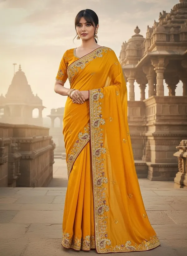 Sariya_Yellow_Georgette_Embroidered_Zari_Work_Saree_For_Women_|_With_Blouse_Piece
