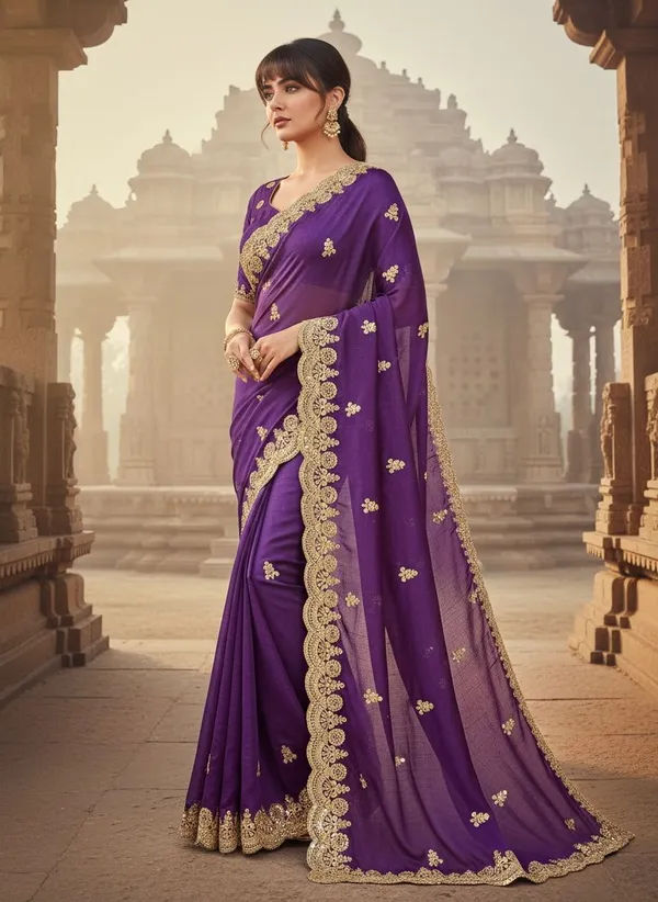 Purple_Georgette_Silk_Blend_Zari_Embroidered_Bollywood_Saree_For_Women_|_With_Blouse_Piece