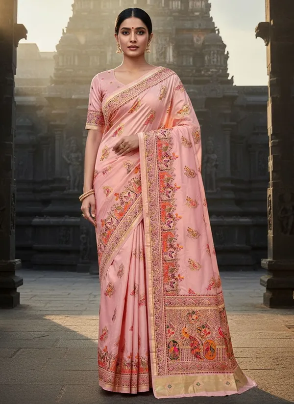Pink_Semi_Pashmina_Jacquard_Woven_Zari_Saree_For_Women_|_With_Blouse_Piece